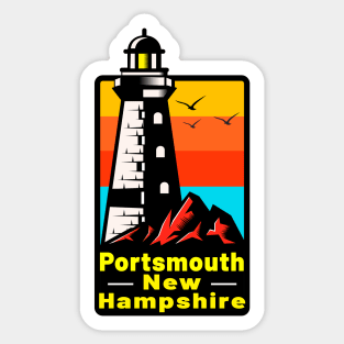 Portsmouth New Hampshire Lighthouse Tuna Fishing NH Sticker